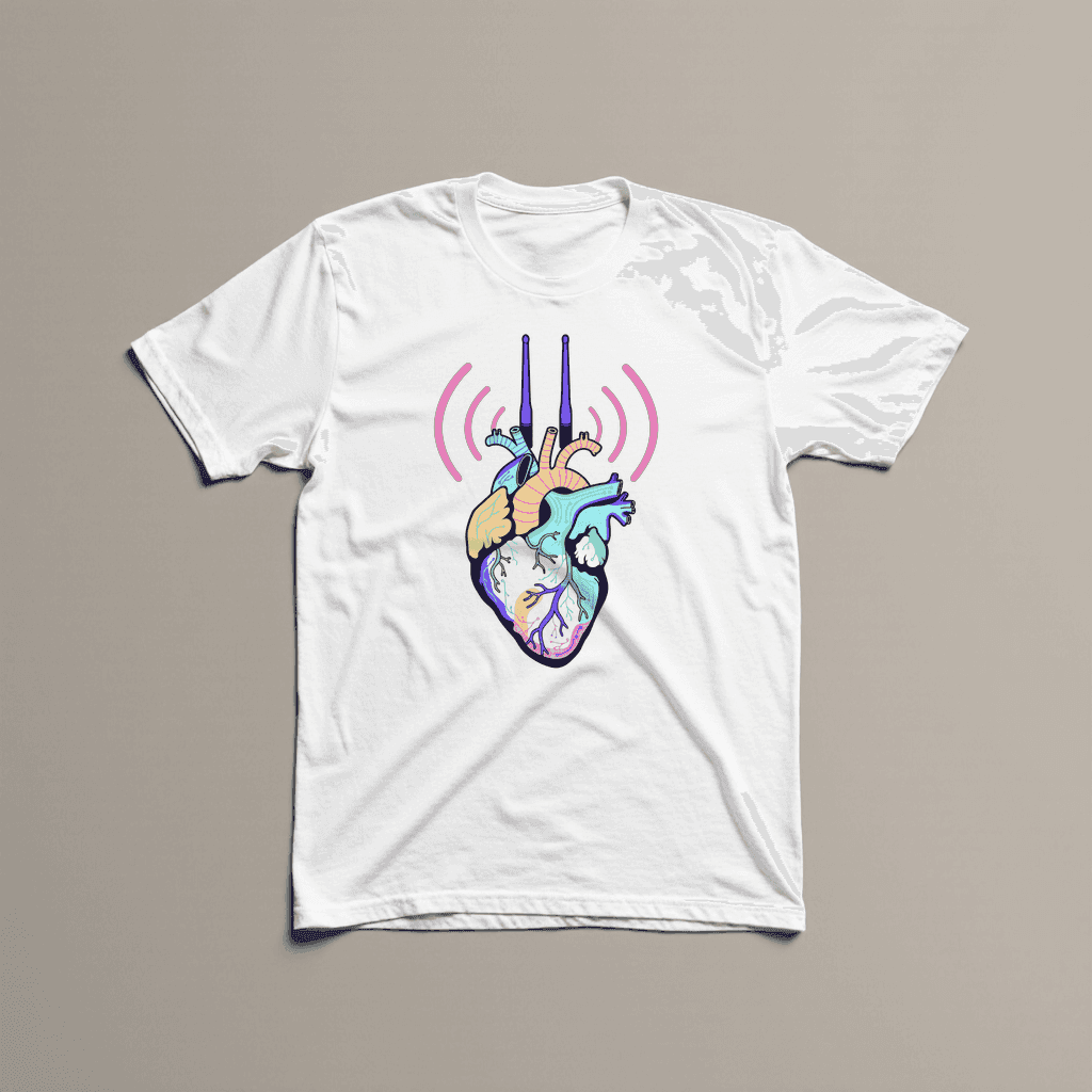 Corazón Router en camiseta